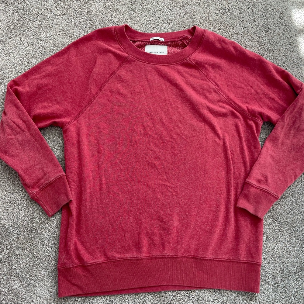 Womens American Eagle Red Crewneck Sweatshirt- Size XS
